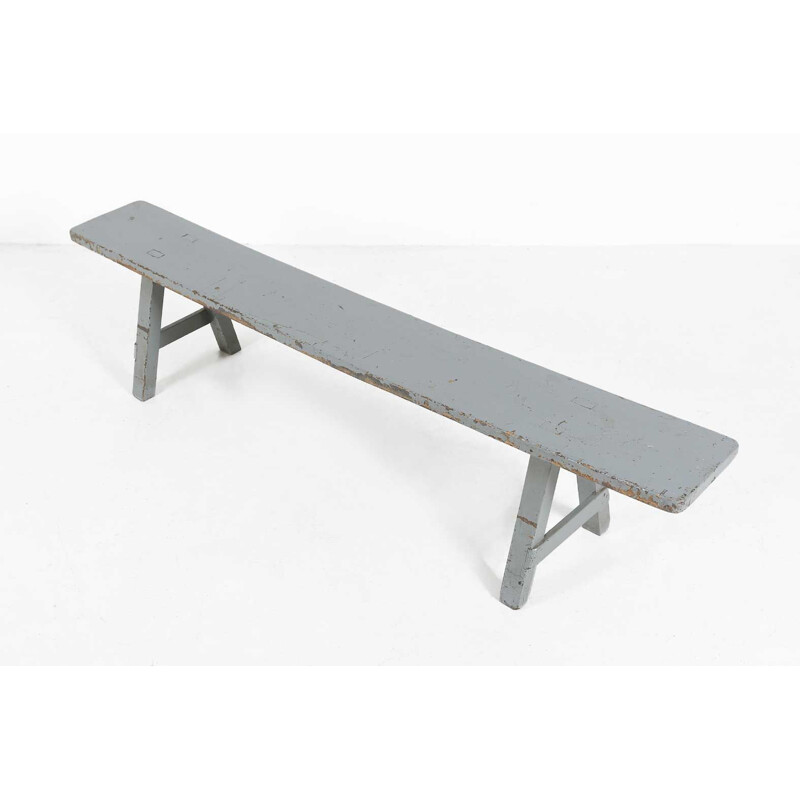 Vintage bench industrial grey 1920