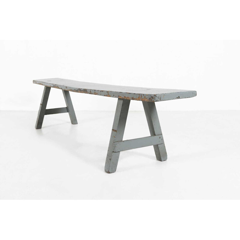 Vintage bench industrial grey 1920