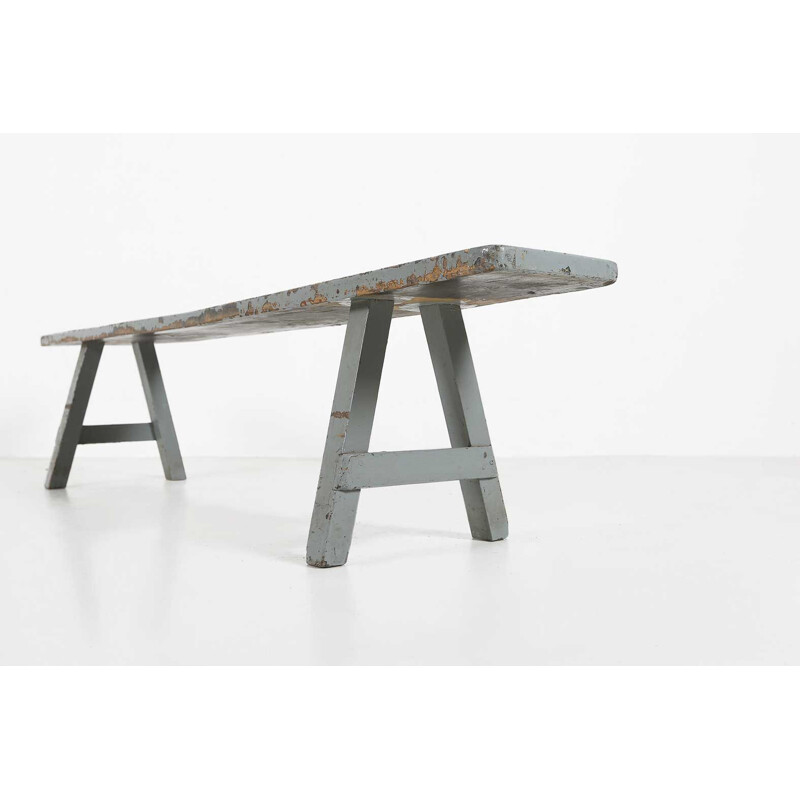 Vintage bench industrial grey 1920