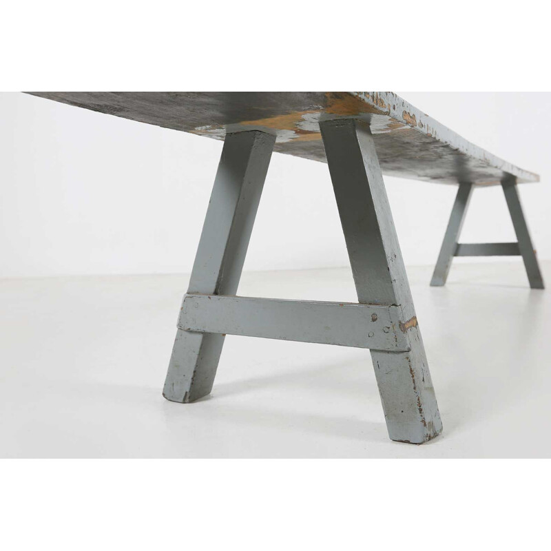 Vintage bench industrial grey 1920