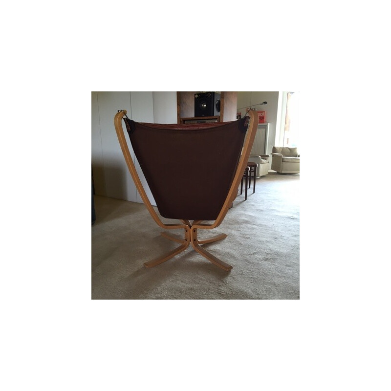"Falcon" chair in leather and wood, Sigurd RESSELL - 1970s