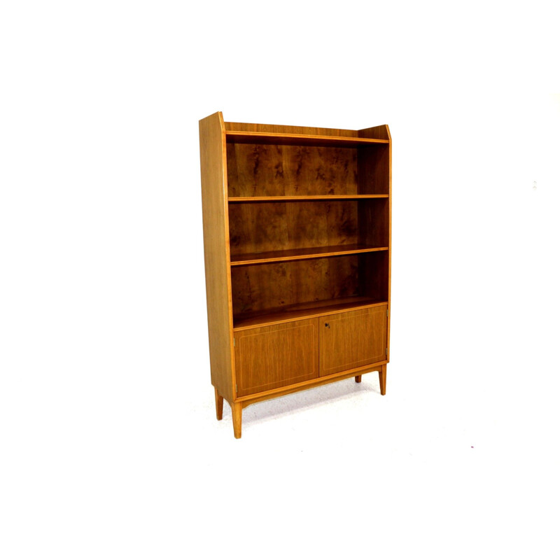 Vintage walnut bookcase, Sweden 1960