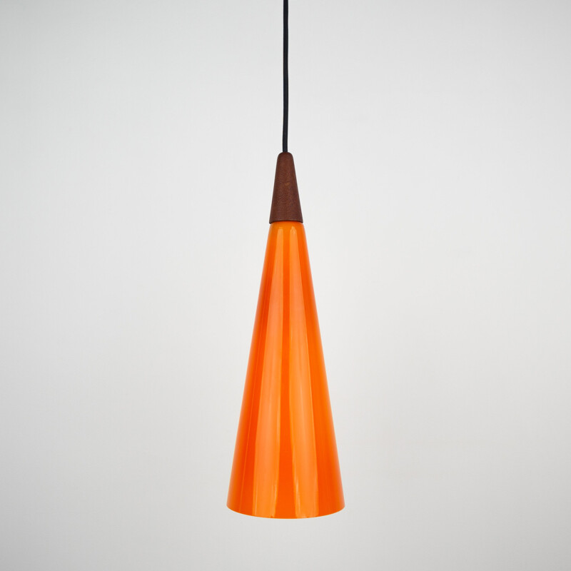 Vintage Trumpet pendant lamp by Fog og Morup and Holmegaard, Denmark 1966