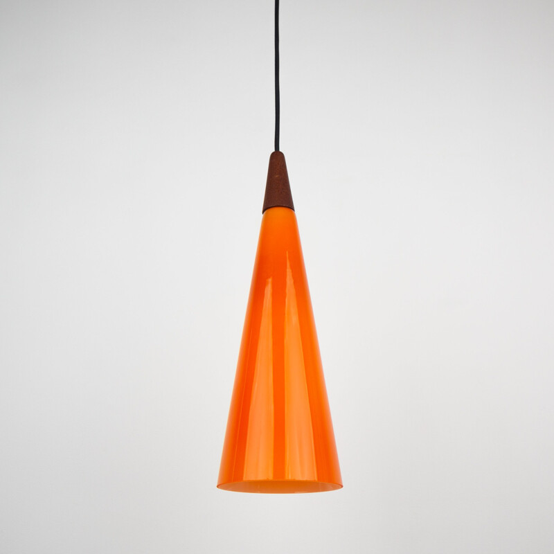 Vintage Trumpet pendant lamp by Fog og Morup and Holmegaard, Denmark 1966