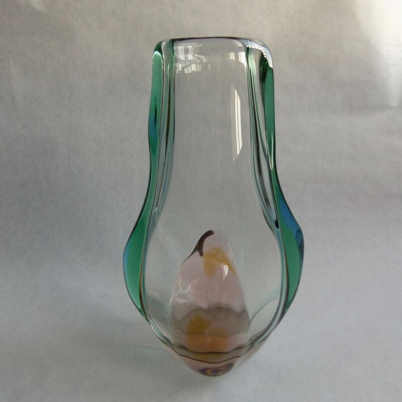 Vaso vintage de Josef Hospodka para Chribsa Glas 1950