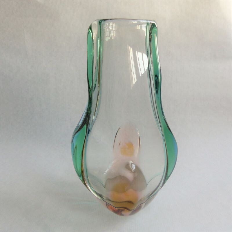 Vintage Vase by Josef Hospodka for Chribsa Glas 1950s