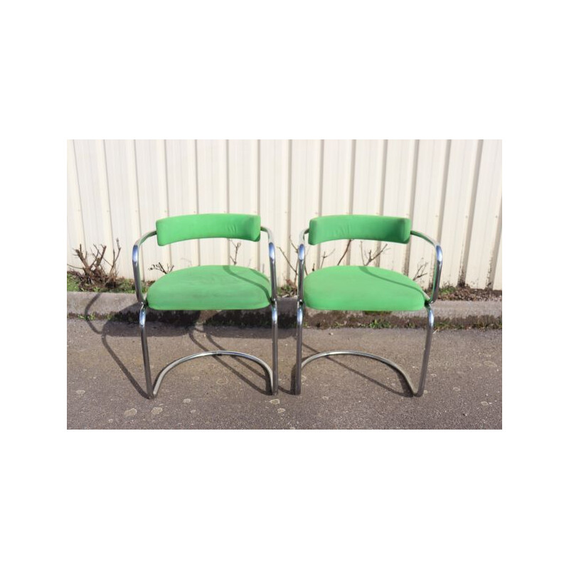Pair of vintage armchairs by Zougoise Victoria, Switzerland 1970