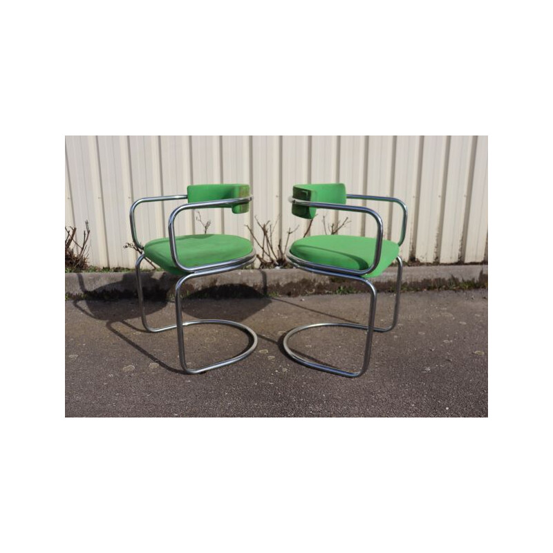 Pair of vintage armchairs by Zougoise Victoria, Switzerland 1970