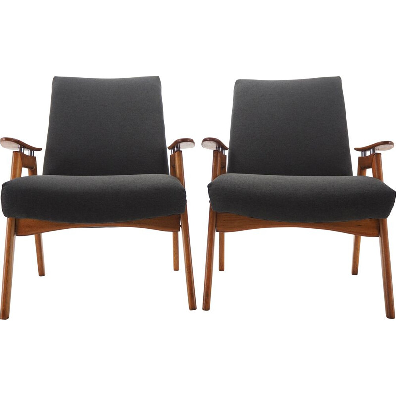 Pair of Midcentury Armchairs, Czechoslovakia 1960s