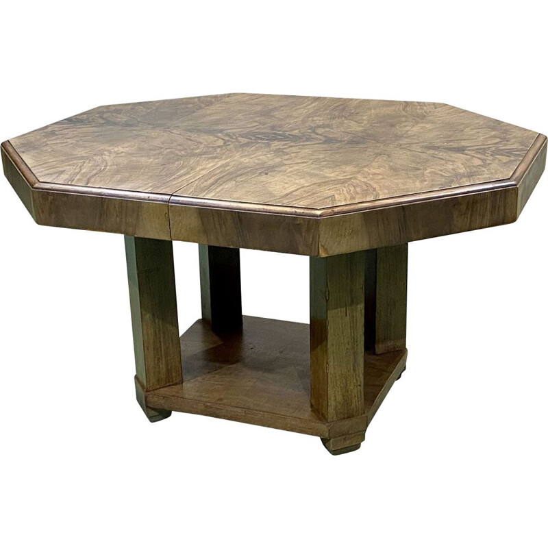 Vintage Art Deco walnut table 1930s