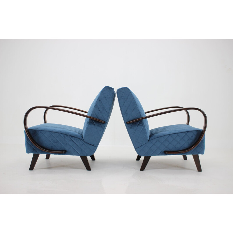 Pair of vintage armchairs Jindrich Halabala, Czechoslovakia 1950