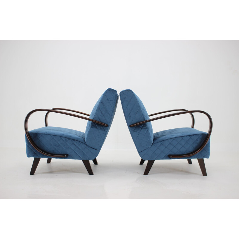 Paire de fauteuils vintage Jindrich Halabala, Tchécoslovaquie 1950