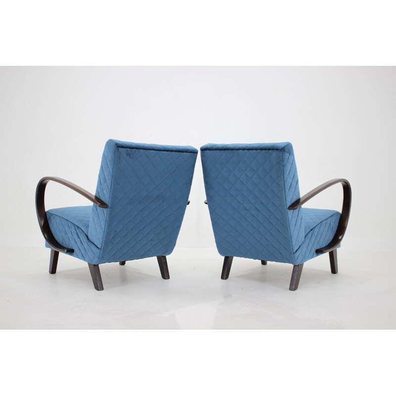 Pair of vintage armchairs Jindrich Halabala, Czechoslovakia 1950