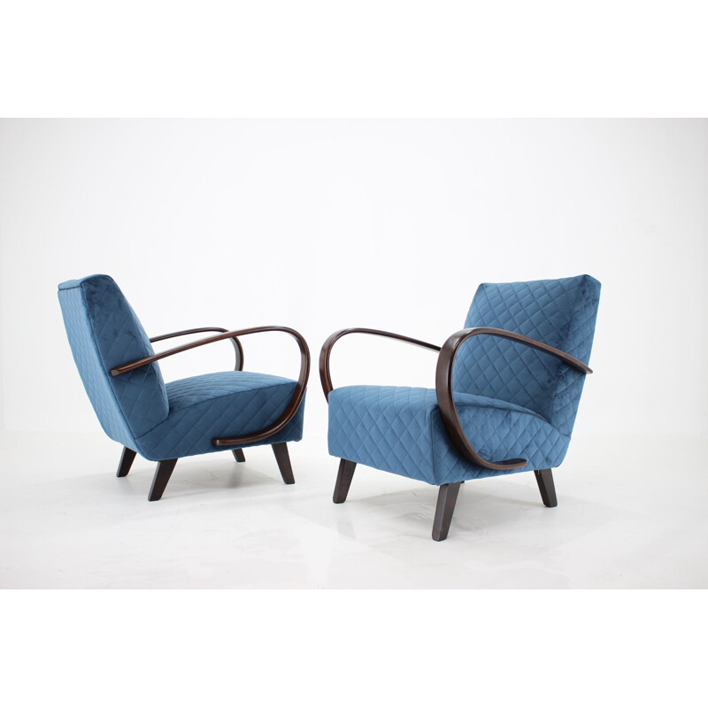 Pair of vintage armchairs Jindrich Halabala, Czechoslovakia 1950