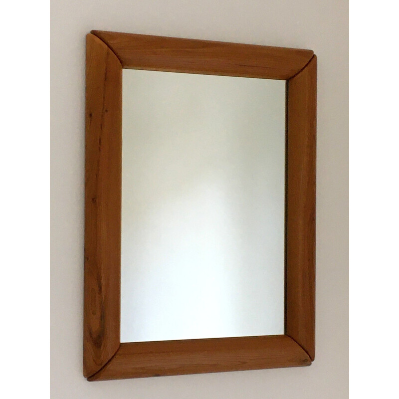 Vintage mirror in solid elm 1980