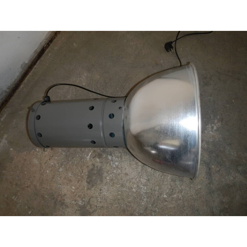Lámpara de suspensión industrial vintage gris 1960
