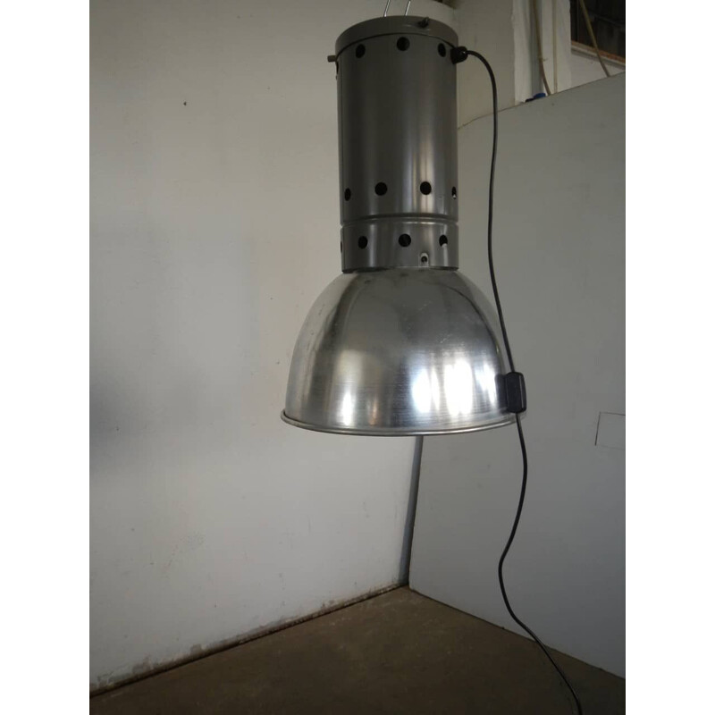 Vintage industrial pendant lamp grey 1960