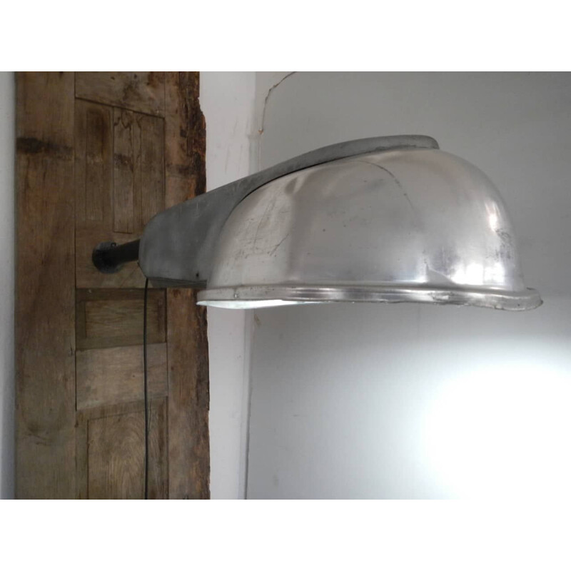 Vintage aluminum roadside wall lamp, 1970