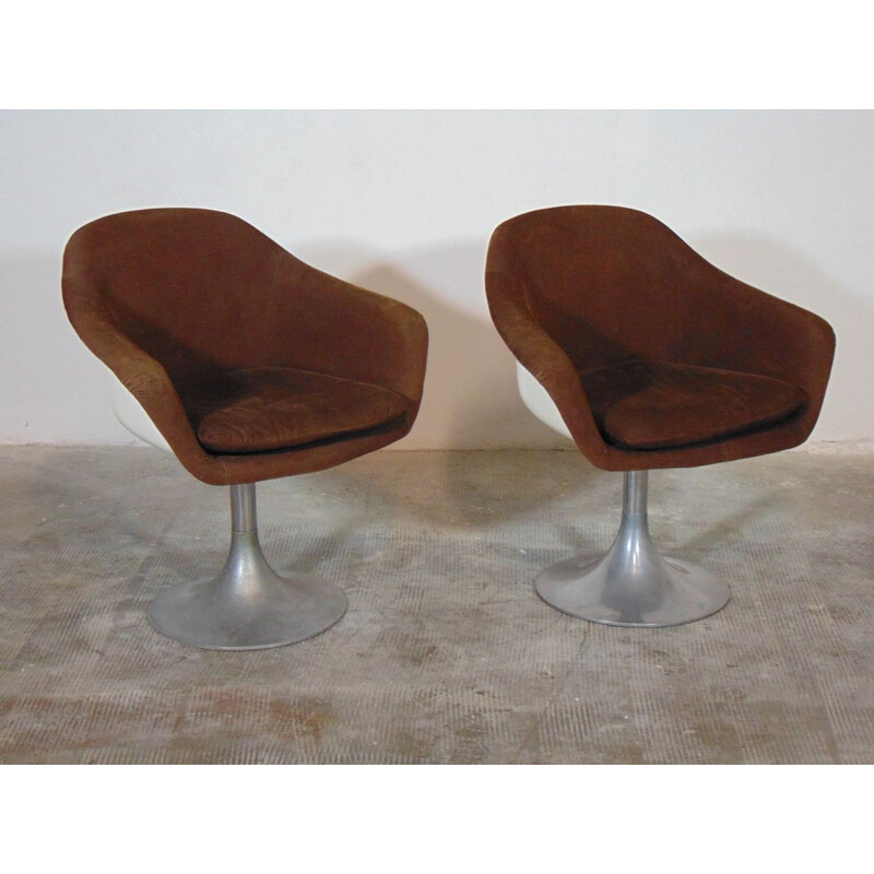 Pair of vintage fiberglass armchairs 1960