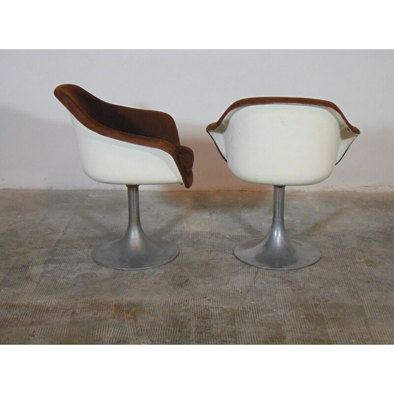 Paire de fauteuils vintage en fibre de verre 1960