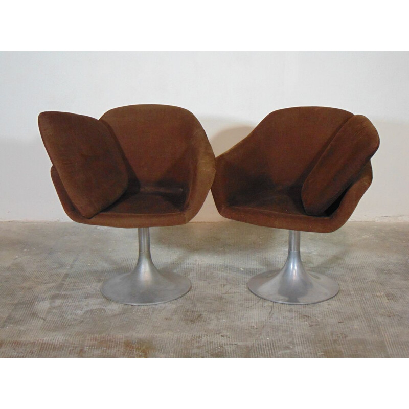 Paire de fauteuils vintage en fibre de verre 1960