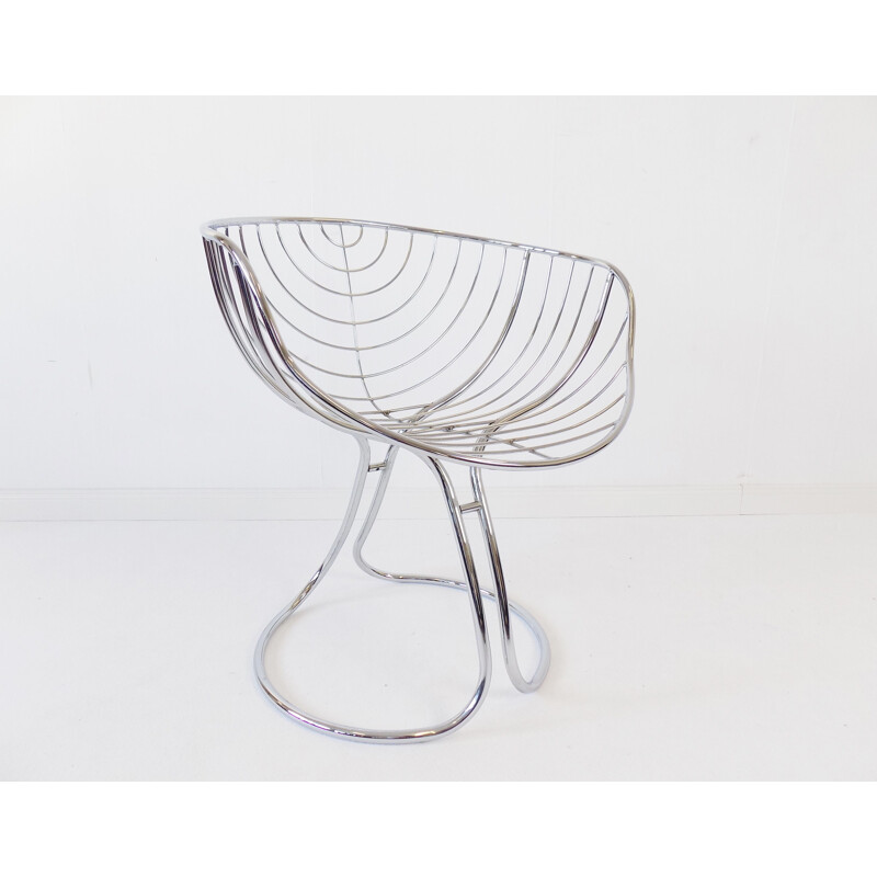 Chaise vintage Rima Pan Am en chrome par Gastone Rinaldi