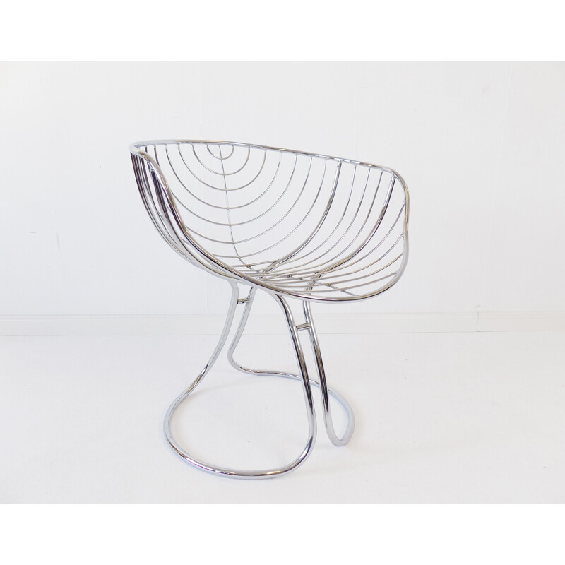 Vintage Rima Pan Am chrome chair by Gastone Rinaldi