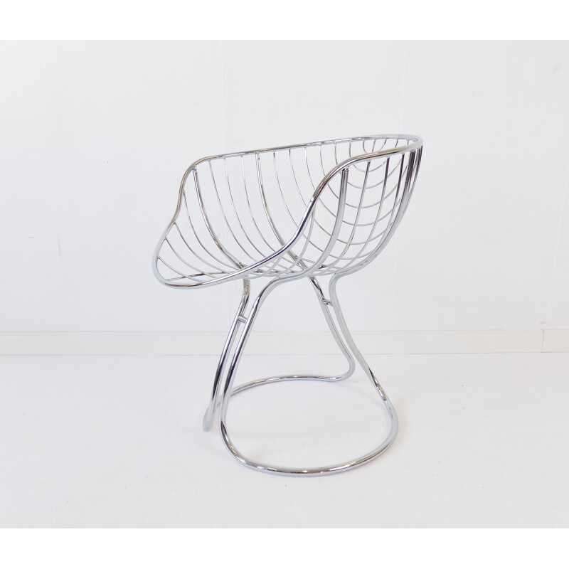 Vintage Rima Pan Am chrome chair by Gastone Rinaldi