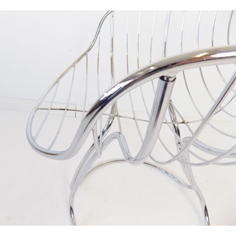 Vintage Rima Pan Am chrome chair by Gastone Rinaldi