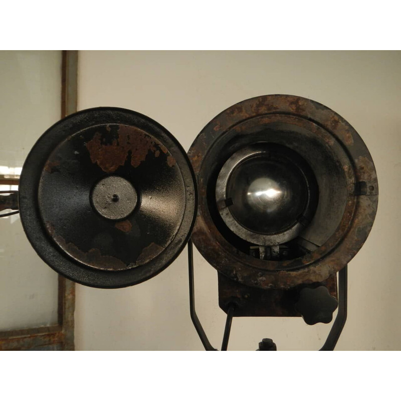 Vintage theater lamp on aluminum base, 1960