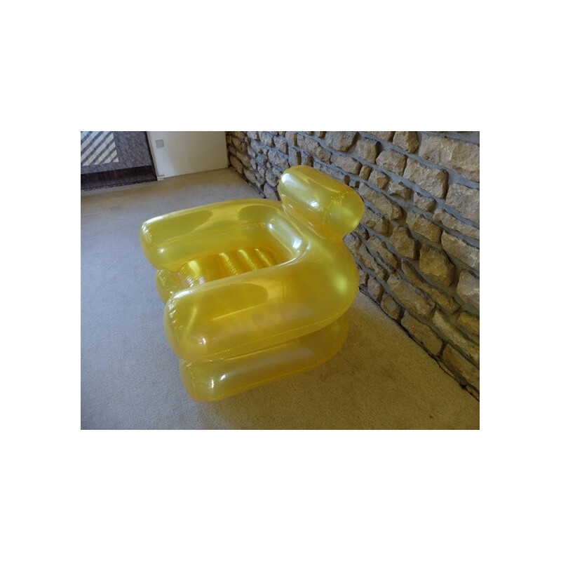 Zanotta Blow chair in yellow plastic, LOMAZZI, DE PAS et D'URBINO - 1967