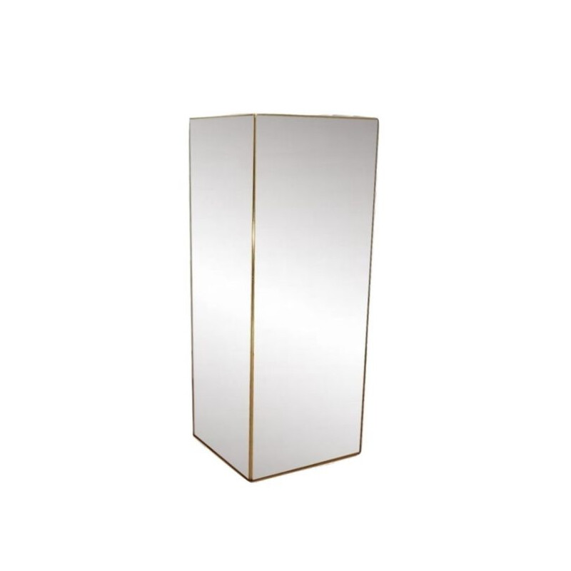 Vintage column in mirror and brass 1970