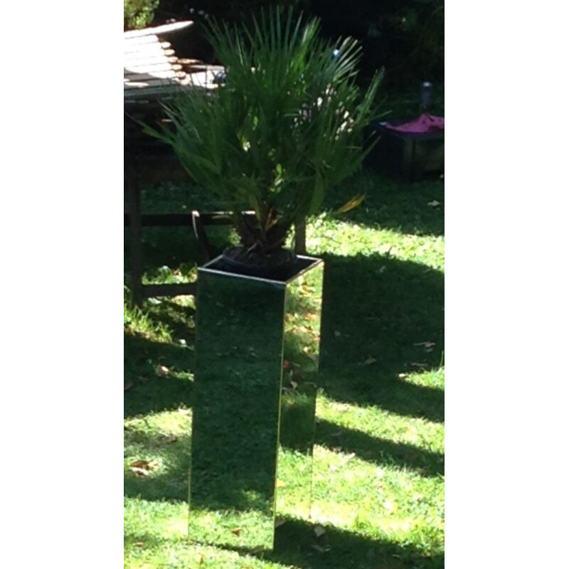 Vintage column in mirror and brass 1970