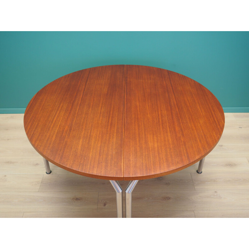 Vintage ronde teakhouten halve tafel door Bent Krogh, Denemarken 1970