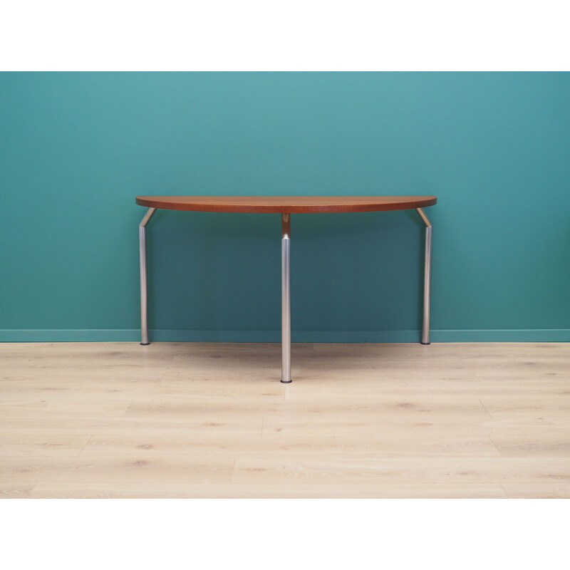 Vintage round teak half table by Bent Krogh, Denmark 1970