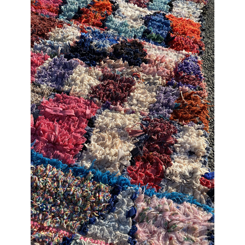 Vintage Boucherouite Berber tapijt, Marokko 1980