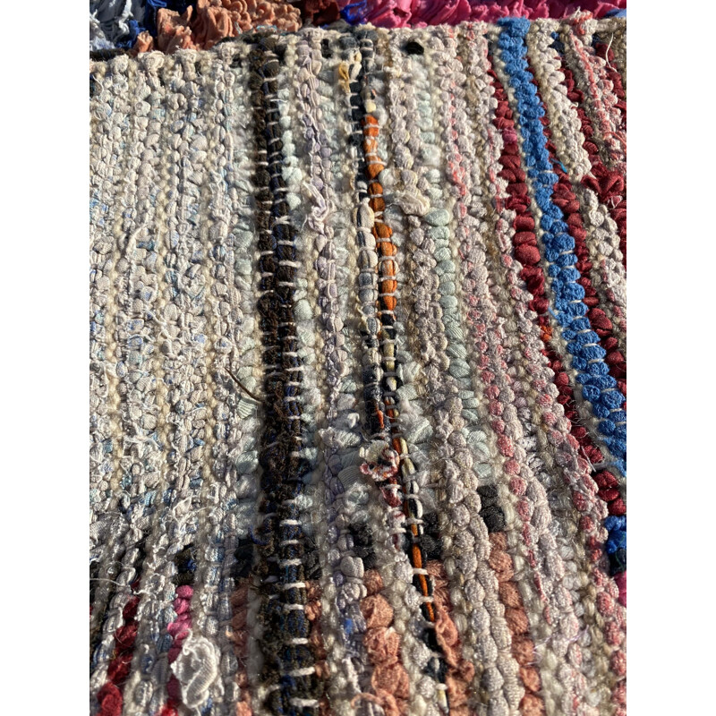 Vintage Boucherouite Berber carpet, Morocco 1980