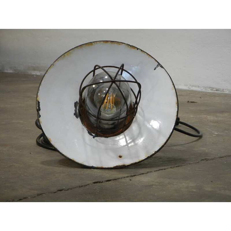Vintage industriële militaire wandlamp