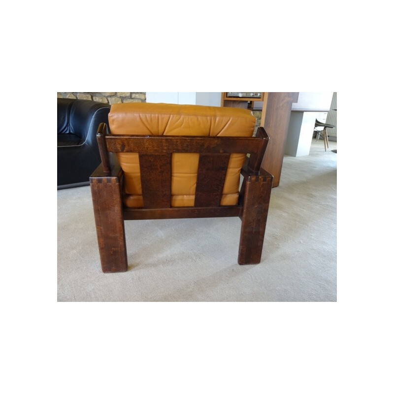 "Bonanza" chair in leather, Esko PAJAMIES - 1965