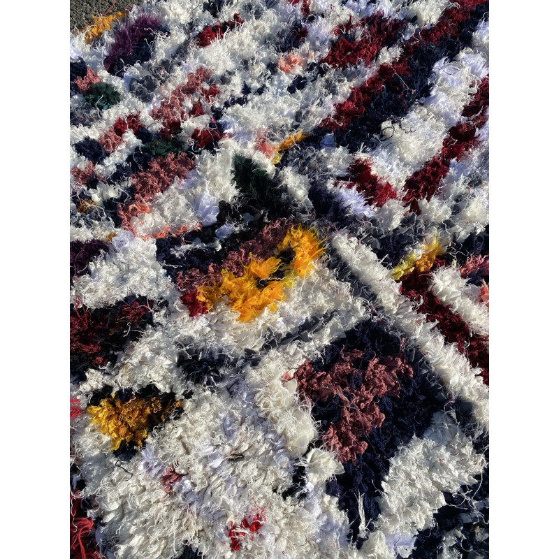 Vintage carpet Berber Boucherouite, Morocco 1980