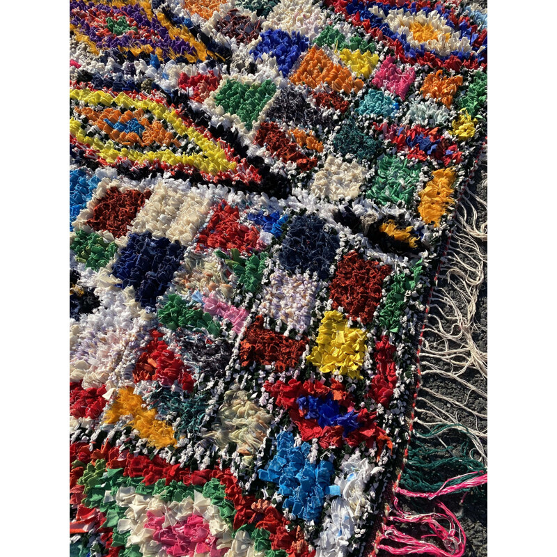 Vintage Berber colored carpet, Morocco 1990