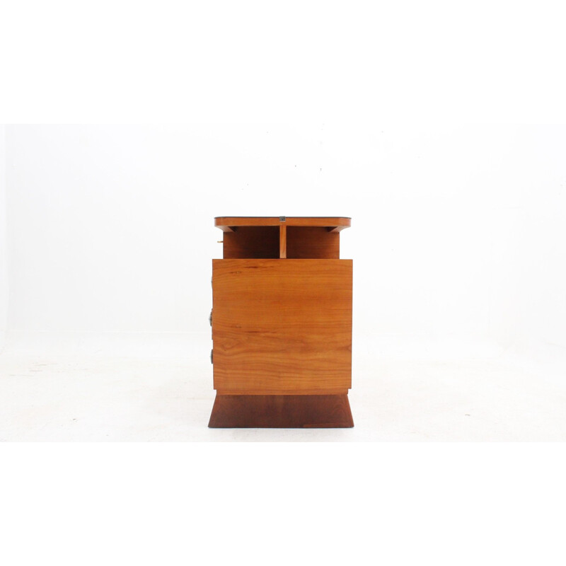 Vintage art deco cherry wood desk, Italian 1930s