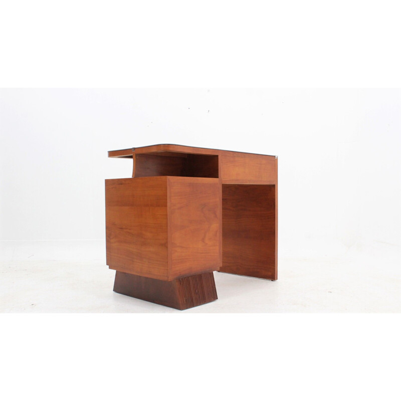 Vintage art deco cherry wood desk, Italian 1930s