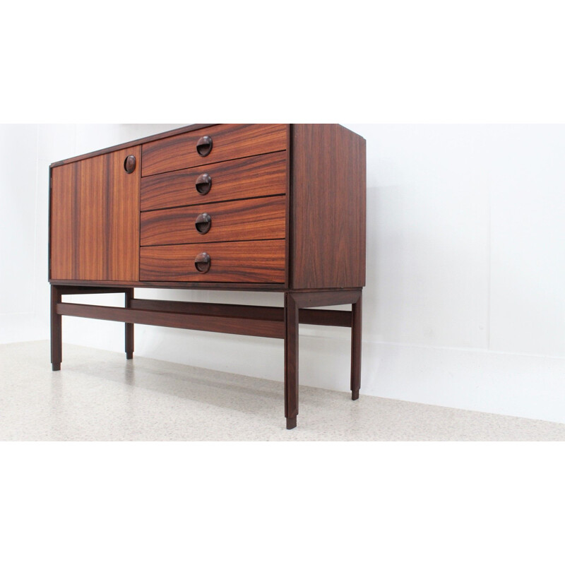 Vintage modular rosewood highboard by Mobili Besana 1960