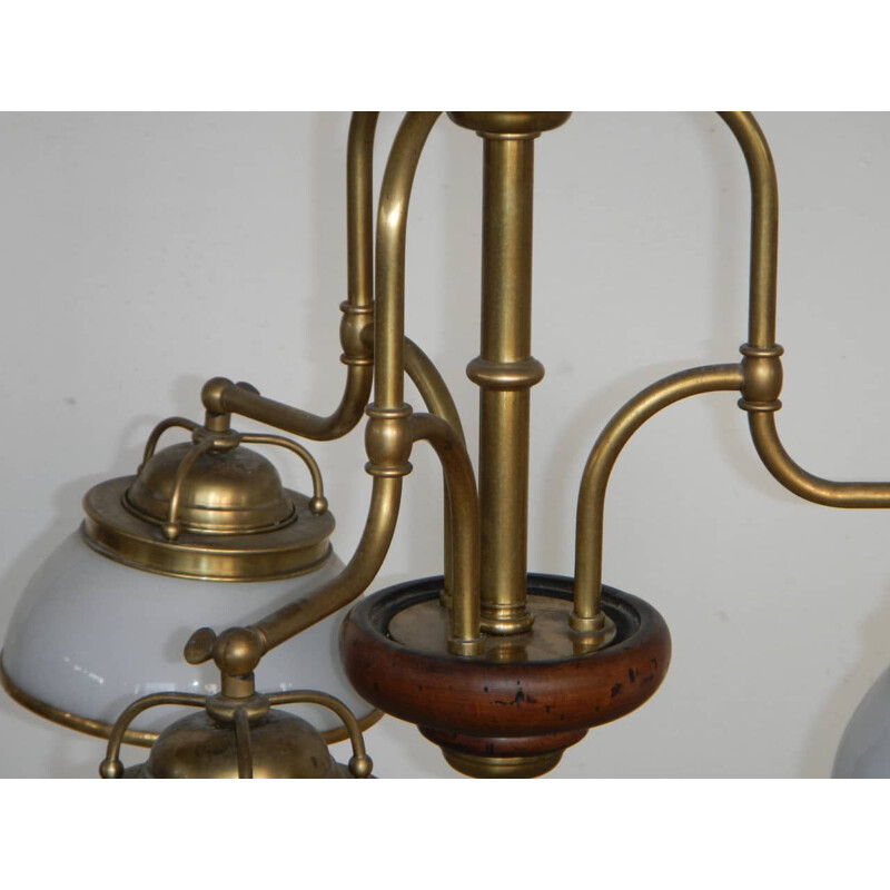 Vintage brass chandelier, 1970