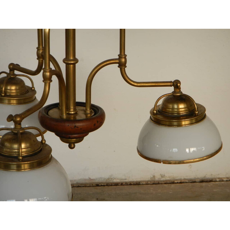 Vintage brass chandelier, 1970