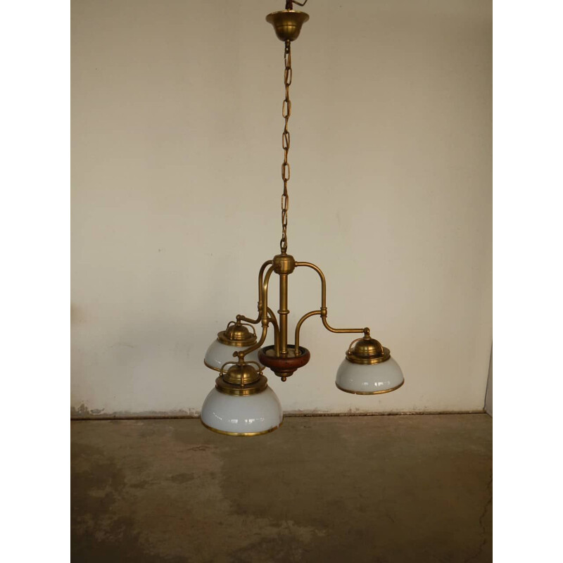Vintage brass chandelier, 1970