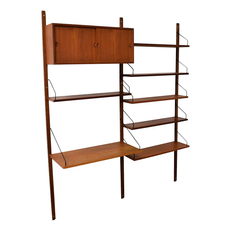 Vintage teak moludar wall-unit Poul Cadovius Danish