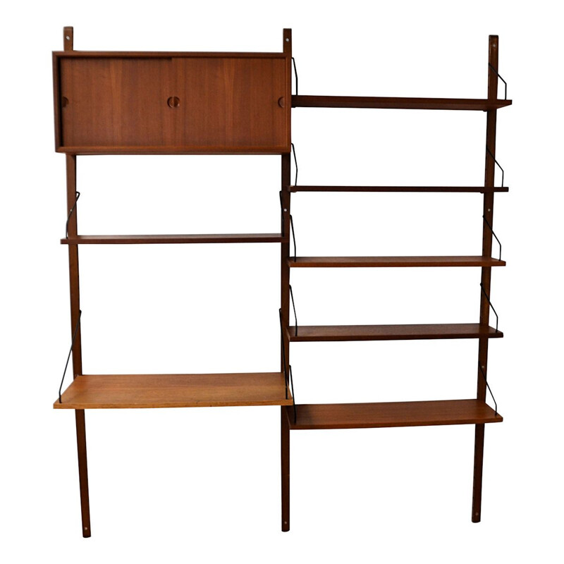 Vintage teak moludar wall-unit Poul Cadovius Danish