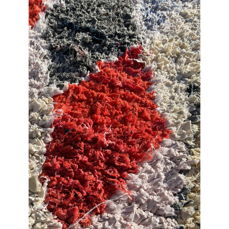 Vintage carpet Berber Boucherouite, Morocco 1990s